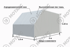 Тент Прицепцентр Титан 3015 3,0х1,5 Аэро (h=1220mm)
