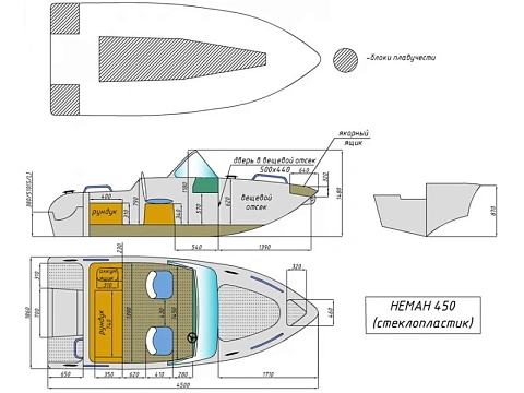 Катер пластиковый WYATBOAT Neman-450