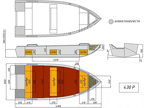Лодка алюминиевая WYATBOAT-430 Р