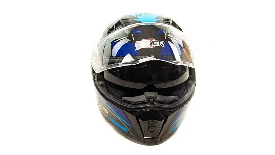 Шлем HIZER J5320 #1 Интеграл black/blue(2 визора)  НДС