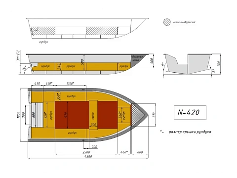 Лодка алюминиевая WYATBOAT Neman-420