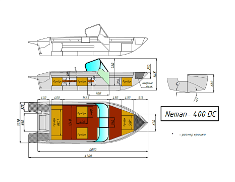 Катер алюминиевый WYATBOAT Neman-400 DC