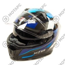 Шлем HIZER J5320 #1 Интеграл black/blue(2 визора)  НДС