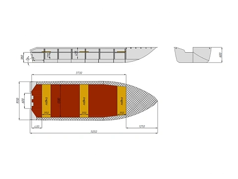 Лодка алюминиевая WYATBOAT Neman-500 Шило
