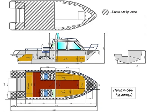 Катер алюминиевый WYATBOAT Neman-500 (каютный)