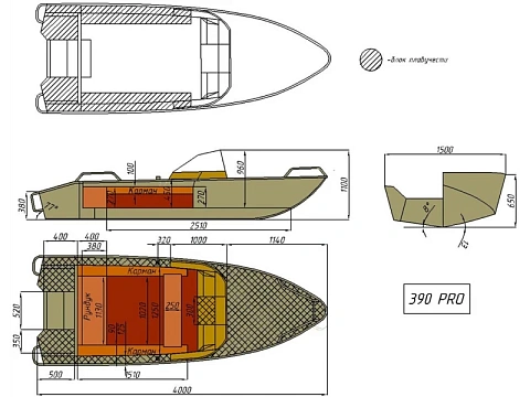 Лодка алюминиевая WYATBOAT-390 Pro