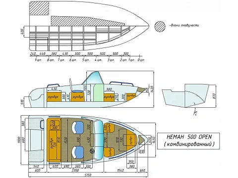 Катер комбинированный WYATBOAT Neman-500 P