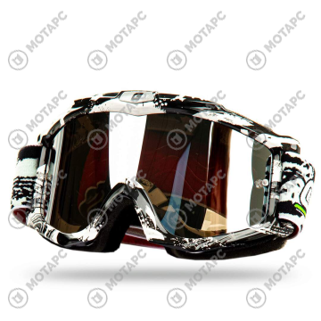Очки мото, кроссовые GTX 5021 бело/черные двойное стекло