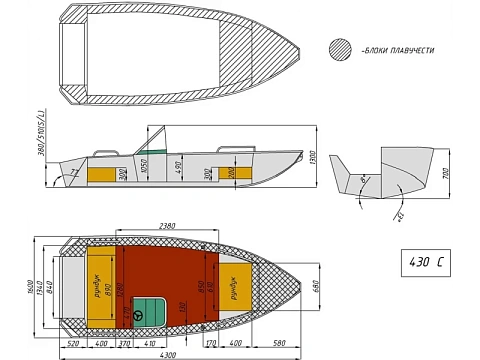 Катер алюминиевый WYATBOAT-430 C