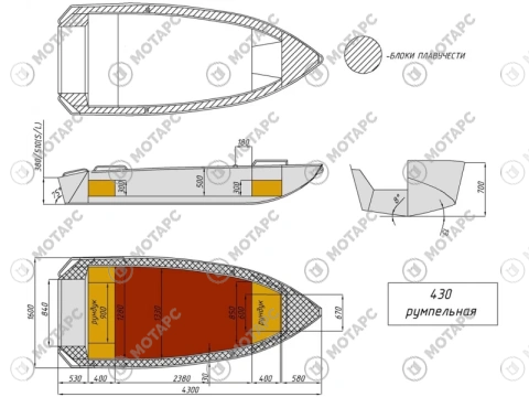 Лодка алюминиевая WYATBOAT-430 М FISH