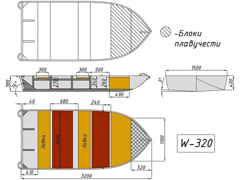 Лодка алюминиевая WYATBOAT-320