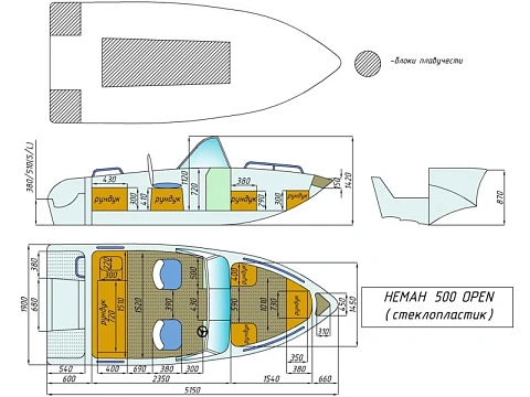 Катер пластиковый WYATBOAT Neman-500 Open