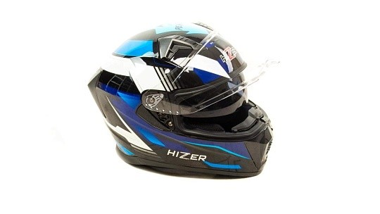 Шлем HIZER J5320 #1 Интеграл black/blue(2 визора)  НДС