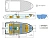 Лодка стеклопластиковая WYATBOAT Пингвин с консолью (тримаран) Лодка стеклопластиковая WYATBOAT Пингвин с консолью (тримаран)