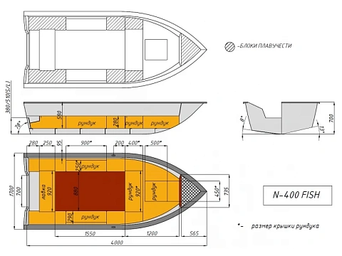 Лодка алюминиевая WYATBOAT Neman-400 FISH