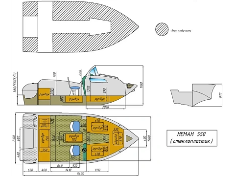 Катер пластиковый WYATBOAT Neman-550 (каютный)