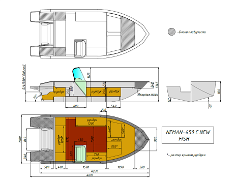 Катер алюминиевый WYATBOAT Neman-450 C