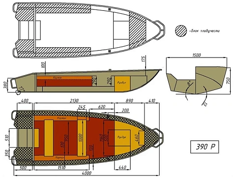 Лодка алюминиевая WYATBOAT-390 P Увеличенный борт