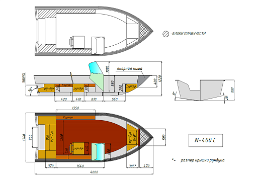 Катер алюминиевый WYATBOAT Neman-400 С