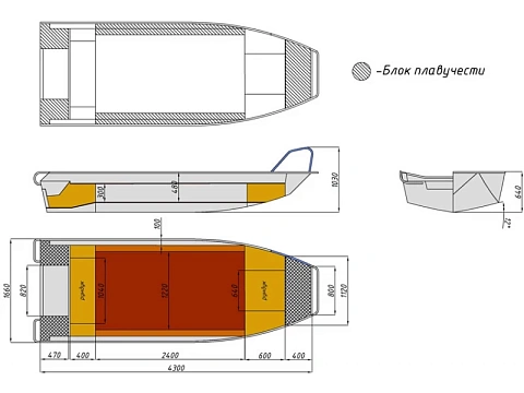 Лодка алюминиевая WYATBOAT-430 Master