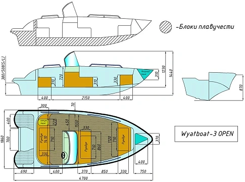 Катер пластиковый WYATBOAT-3 Open