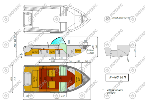 Катер алюминиевый WYATBOAT Neman-400 DCM