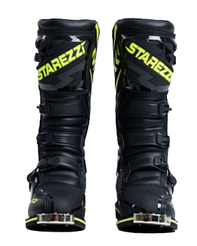 Мотоботы STAREZZI Roma Black/Fluo Yellow [M]