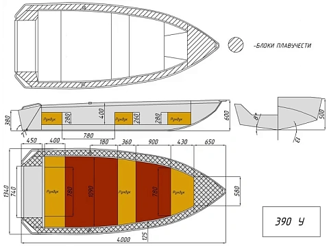 Лодка алюминиевая WYATBOAT-390 У