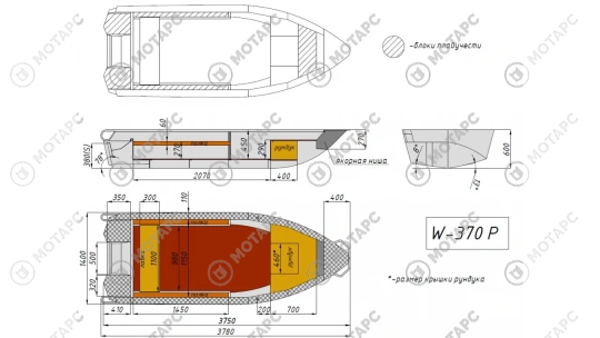 Лодка алюминиевая WYATBOAT-370 Р