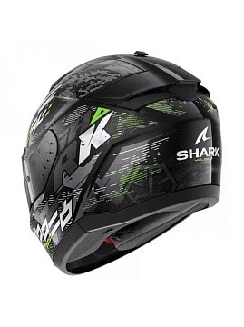 Шлем SHARK Ridill 2 Molokai Black/Silver/Green