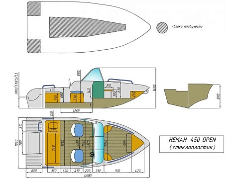 Катер пластиковый WYATBOAT Neman-450 Open