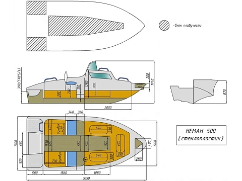 Катер пластиковый WYATBOAT Neman-500