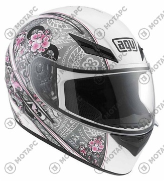 Шлем K-3 AGV MULTI CREW WHITE/SILVER/PINK