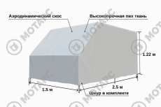 Тент Прицепцентр Титан 2515 2,5х1,5 Аэро (h=1220mm)