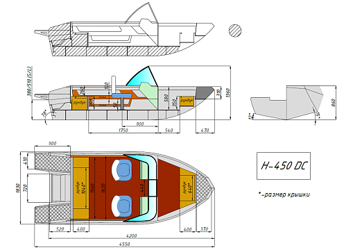 Катер алюминиевый WYATBOAT Neman-450 DC