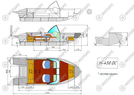 Катер алюминиевый WYATBOAT Neman-450 DC